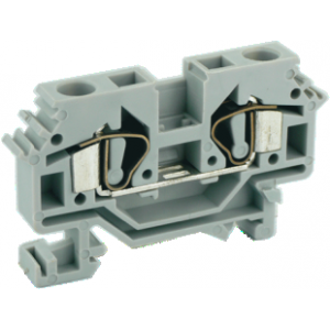 Проходная клемма UJ1-6/2L, Проходная клемма, тип фиксации провода: пружинный, номинальное сечение: 6 мм кв., 41A, 660V, ширина: 8 мм, цвет: серый, тип монтажа: DIN35