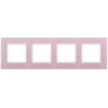14-5104-30 Рамка на 4 поста, стекло, Elegance, розовый+бел (5/25/900) Б0034538