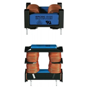 B82733V2192B001, Дроссель синфазный сдвоенный 15мГн 10кГц 1.9A 279мОм по постоянному току монтаж в отверстие лоток