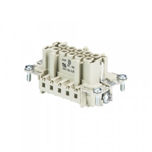 Розеточная контактная вставка BAS BUC 10 69, Розеточная контактная вставка, обжимная фиксация, 10 полюсов + PE, типоразмер 10B, 690V, 16A, (обжимные контакты поставляются отдельно)