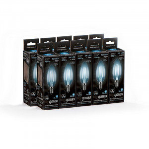 Лампа светодиодная филаментная Black Filament 5Вт свеча 4100К нейтр. бел. E14 450лм 103801205