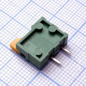 DG141R-2.54-01P-14-00A(H), Нажимной безвинтовой клеммный блок 1 контакт. Зажим типа торцевой контакт. Серия DG141R-2.54