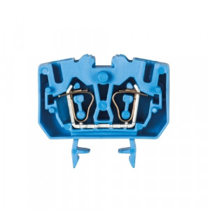 Проходная клемма (MINI) WKF2,5/MD/15 BL, Проходная клемма, MINI, верхний подвод кабеля, 4 точки подключения, тип фиксации провода: пружинный, номинальное сечение: 2,5 мм кв., 24A, 800V, ширина: 10 мм, цвет: синий, тип монтажа: DIN15