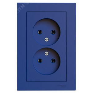 Розетка 2-м AtlasDesign 16А без заземл в сборе аквамарин SE ATN001120