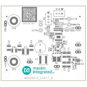 MAX25612BEVKIT#, Средства разработки схем светодиодного освещения  Evaluation Kit for Synchronous Automotive High Voltage LED Controller