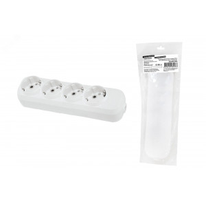 Колодка розеточная 4 гнезда 2П+3 16А 250В белая серии " Народная" SQ1806-0420