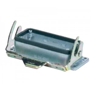 Открытое основание разъема 76.326.4028.0, Основание разъема на панель, открытое, типоразмер 16A, без уплотнителя, с одной защелкой, без защитной крышки, материал корпуса: алюминиевый сплав