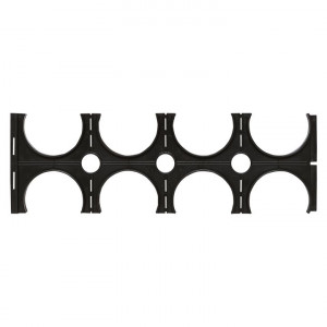 Держатель расстояния (кластер) для двустенных труб d110 мм четверной черный Plast CL-110-4-2