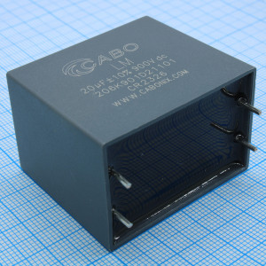 206K901D21101, Конденсатор металлоплёночный полипропиленовый снабберный 20 мкФ ±10%  900 В dc, 22 А,  размер 42 X 28 X 37 мм, шаг выводов P1 = 37.5, P2 = 10.2 мм, 105°С