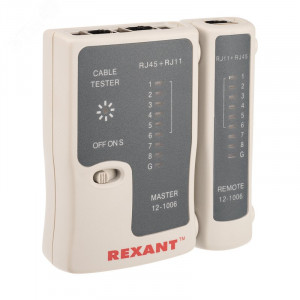 Тестер кабеля RJ-45+RJ-11 468 REXANT, Тестер кабельный
