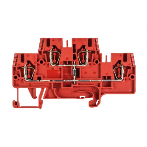 Этажная клемма WKFN 2,5 E/35/GO, Этажная функциональная клемма, 2 этажа, тип фиксации провода: пружинный, номинальное сечение: 2,5 мм кв., 24A, ширина: 5 мм, цвет: красный, тип монтажа: DIN35