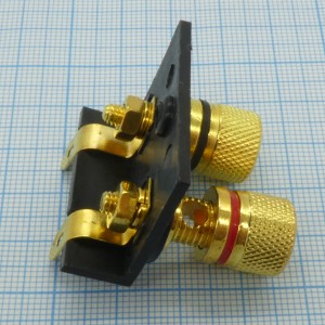 Зажим 0017 мет. Gold, терминал 35/27мм, 2 винтовых зажима