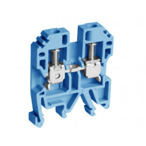 Проходная клемма USK-4(BU), Проходная клемма, тип фиксации провода: винтовой, номинальное сечение: 4 мм кв., 32A, 800V, ширина: 6,5 мм, цвет: синий, тип монтажа: DIN35