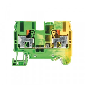 Заземляющая клемма WTP 6/10 PE, Заземляющая клемма, тип фиксации провода: Push-in, номинальное сечение: 6/10 мм кв., 1000V, ширина: 8 мм, цвет: желто-зеленый, тип монтажа: DIN35