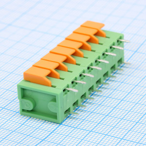 GT142V-5.08-08P-14-00, Нажимной безвинтовой клеммный блок 8 контактов. Зажим типа торцевой контакт. Серия GT142V-5.08