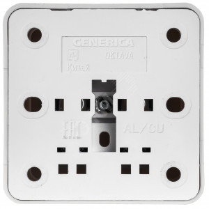 Розетка 1-м ОП Октава 10А IP20 без заземл. бел. ERO10-K01-10-DC