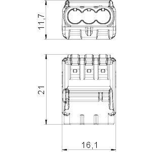 Клемма OBO универсальная пружинная c зажимом 3x2,5 мм2, прозрачная61 325 FL 2054454