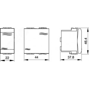 Выключатель 1-кл. 2мод. Brava 16А IP20 бел. 76002B