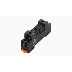 DSRT05A-E3-00Z(H), Колодка для реле DRPT-1C, 16A, 300V, фиксация провода: с вилочным наконечником с защитой от прикосновения, пластик, цвет: черный, монтаж на DIN рейку