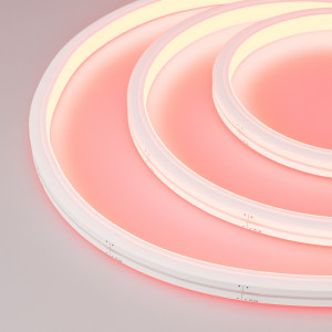 Гибкий неон ARL-MOONLIGHT-1213-TOP 24V RGB 025551, Гибкая герметичная лента (неон серии MOONLIGHT), сечение 13х12 мм. Светодиоды SMD5060 84 шт/м. Цвет свечения RGB, угол излучения 115°. Мощность 12 Вт/м, питание 24 В. Класс пылевлагозащиты IP67. Размеры 5000х13х12 мм. Мин. отрезок 83 мм. Вертикальный изги