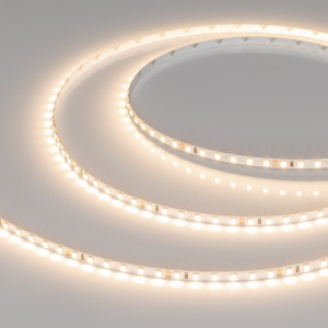 Лента UL-A120-5mm 24V Warm3000 (9.6 W/m, IP20, 5m) 044061, Светодиодная узкая лента UL-A120, открытая. Светодиоды 2835, 120 шт/м (600 шт на 5 м), белая плата, ширина 5 мм, скотч 3M. Цвет ТЕПЛЫЙ 3000 K, цветопередача CRI>90, угол 120°. Питание 24V, мощность 9.6 Вт/м (48 Вт на 5 м). Размеры 5000x5x1.5 мм. Мин. отре