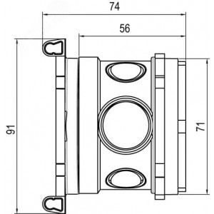 Универсальная установочная коробка для заливки в бетон, 90х71x74мм 59392U