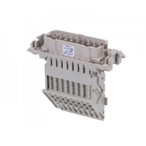 Вилочная контактная вставка Z5.573.5356.0, Вилочная контактная вставка, винтовая фиксация, 24 полюса + PE, типоразмер 24B, 500V, 16A, сечение обслуживаемых проводников 0,5-4 мм кв., тип покрытия контактов: олово, заземление справа, с упорами для защелок, с креплением на DIN рейку