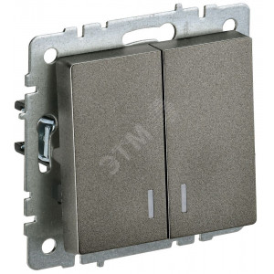Выключатель 2-кл. СП BRITE ВС10-2-1-БрТБ 10А с инд. бронза BR-V20-1-10-K45
