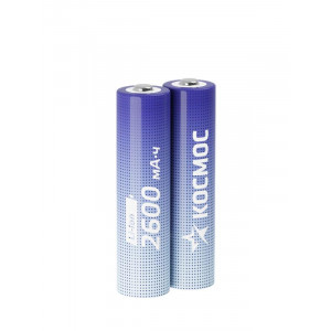Аккумулятор 18650 Li-ion 2600мА.ч без защиты (уп.2шт) КОСМОС KOC18650Li-ion26US2