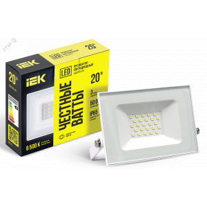 Прожектор светодиодный СДО 06-20 6500К IP65 бел. LPDO601-20-65-K01