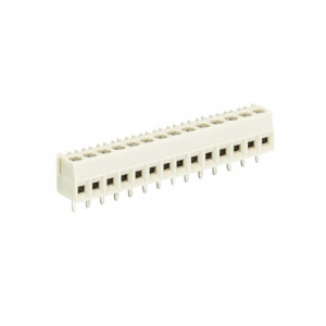 Клемма 8593/14 OB, Клемма горизонтальный подвод кабеля, на плату, шаг: 3.5 мм, 14 полюсов, фиксация провода винтовая, исполнение: без маркировки, 300V, 10A, цвет: серый