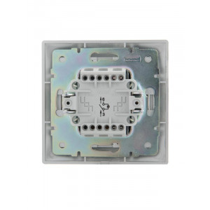 Выключатель 1-кл. СП Mira 10А IP20 с подсветкой со вставкой сер. метал. 701-1010-111