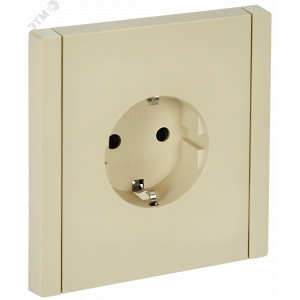 FORTE&PIANO Розетка 1-местная с заземлением с защитными шторками винтовое крепление 16А FP415 ваниль IEK FP-R14-16-K10