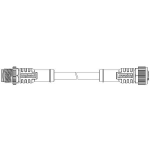 MSAP08ML-SAPFL-SDA05, Кабели для датчиков / Кабели для приводов M12 A CODE DOUBLE ENDED CABLE 8P M CONN TO F CONN PLASTIC L-0.5M PVC