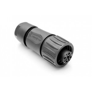 C016 20D003 110 12, Стандартный цилиндрический соединитель 3+PE FEM STRT BLK SCW SILV INT ST RELF