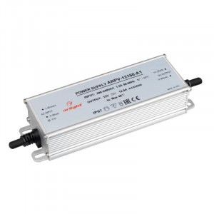 Блок питания ARPV-12150-A1 (12V, 12.5A, 150W) 034206, Источник напряжения с гальванической развязкой для светодиодных изделий. Входное напряжение 200-240 VAC. Выходные параметры: 12 В, 12,5 А, 150 Вт. Встроенный PFC >0,5. Герметичный алюминиевый корпус IP 67. Рабочая температура -40…+70C?. Габаритные размеры