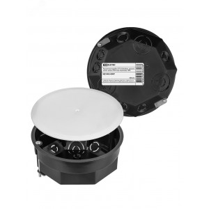 Распаячная коробка СП D103х50мм, крышка, метал. лапки, IP20, инд. штрихкод, SQ1403-0907