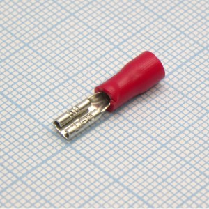 FDD1.25-110(5)  Red, наконечник кабельный ножевой (гнездо) с изоляцией 0.5х2.8мм, сеч. пров. 0.5-1.5мм2