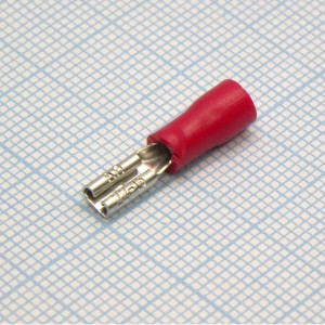 FDV1.25-110(5) Red, наконечник кабельный ножевой (гнездо) с изоляцией 0.5х2.8мм, сеч. пров. 0.5-1.5мм2