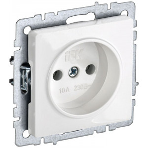 Розетка BRITE РС10-1-0-БрБ 10А без заземл. без защ. шторок бел. BR-R10-10-K01
