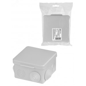 Распаячная коробка ОП 80х80х50мм, крышка, IP54, 7вх. инд. штрихкод SQ1401-0512