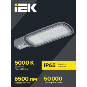 Светильник светодиодный ДКУ 1012-50Ш 5000К IP65 сер. IEK LDKU1-1012-050-5000-K03