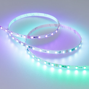 Лента SPI-F72-7mm 24V RGB-PX6 (14.4 W/m, IP20, 3535, 5m) 030195(2), Светодиодная лента SPI-F72, открытая IP20. Светодиоды 3535, 72 шт/м (360 шт на 5м), белая плата, ширина 7 мм, скотч 3M. Микросхема SM16703(1903), 12 pixel/m (1 pixel = 6 LED). Цвет RGB, угол 120°. Питание 24 В, мощность 14.4 Вт/м (72 Вт на 5 м)