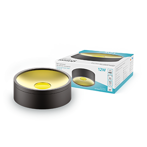 Светильник Overhead накл цил 12W 770lm 4000K 170-240V IP20 140*50мм черный золото LED 1/30 HD040