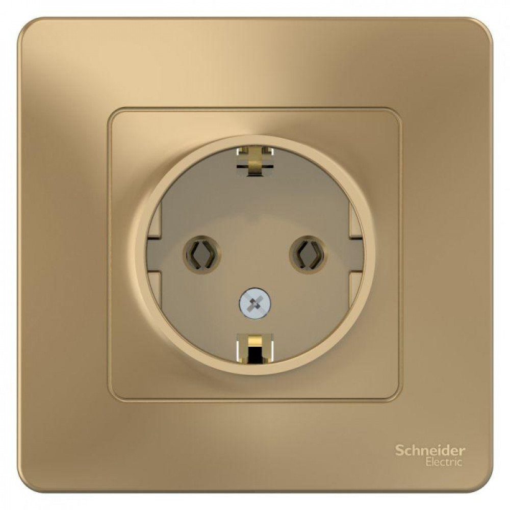 Изображение товара Розетка 1-м СП Blanca 16А IP20 без шторок с заземлением в титановой расцветке