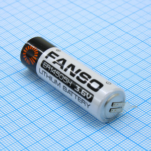 ER14505H/2PT, Li, SOCl2 батарея типоразмера AA, 3.6В, 2.6Ач, приваренные выводы, -55...85 °C