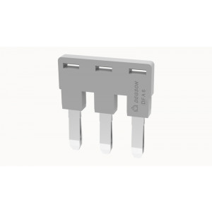 Соединительная перемычка DFA3-8.2-11-00Z(H), Соединительная перемычка, 3 полюса, изолированная, вилочная, для клемм: DC6, цвет: серый