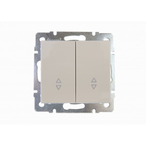 Выключатель RAIN проходной 2-ой жемчужно-белый перламутр механизм 703-3088-106
