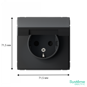 Розетка ArtGallery 16А IP20 с заземл. защ. шторки с крышкой механизм карбон SE GAL001046