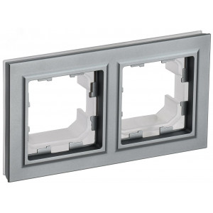 BRITE Рамка 2-мест. IP44 РУ-2-БрС-44 сталь BR-M22-44-K46